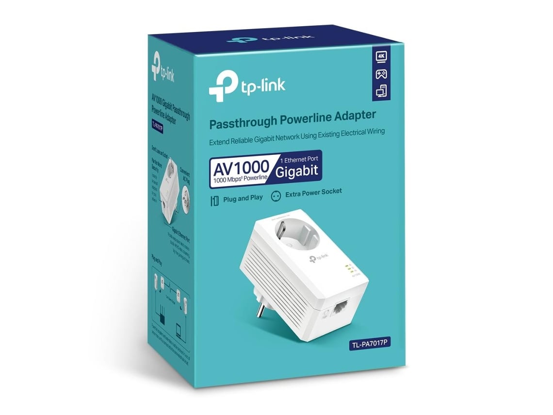 Adaptador Powerline TP-Link TL-PA7017P V4 1GbE Com Tomada - Imagem 4