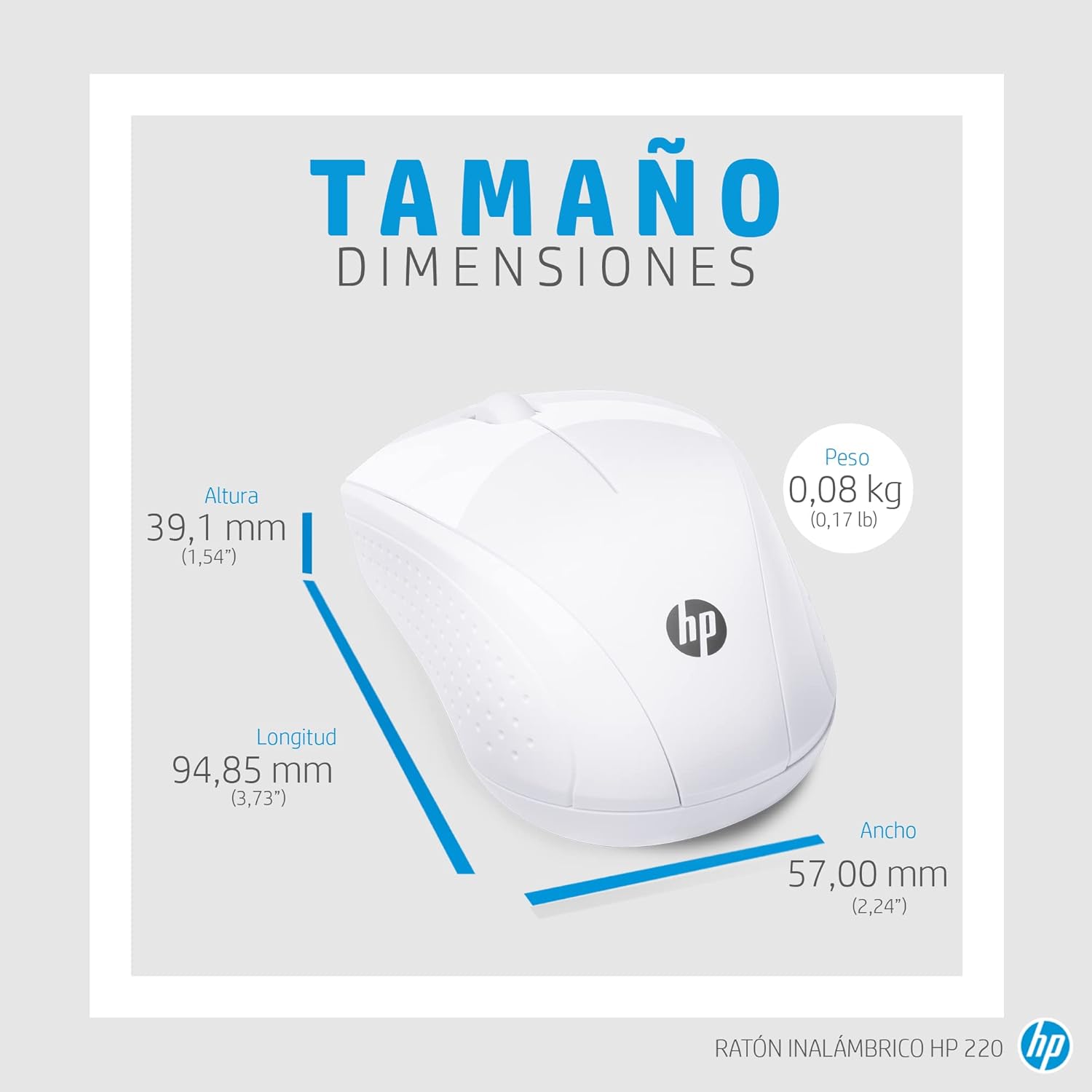 Rato HP 220 Sem Fios Branco Neve - Imagem 3