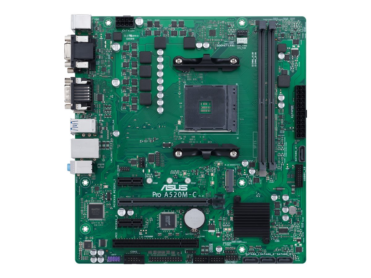 Motherboard ASUS Pro A520M-C/CSM Micro ATX Socket AM4 Chipset AMD A520 M.2 USB 3.2 Gen 1 - Imagem 3