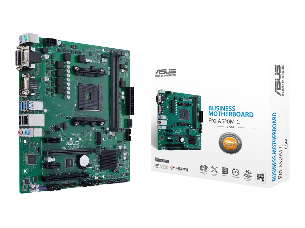 Motherboard ASUS Pro A520M-C/CSM Micro ATX Socket AM4 Chipset AMD A520 M.2 USB 3.2 Gen 1 - Imagem 4