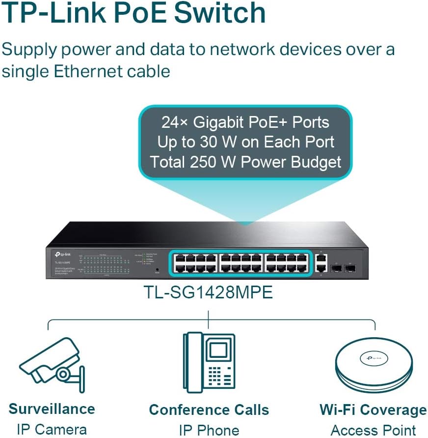 Switch Inteligente TP-Link TL-SG1428PE 24 Portas PoE+ 250W - Imagem 4