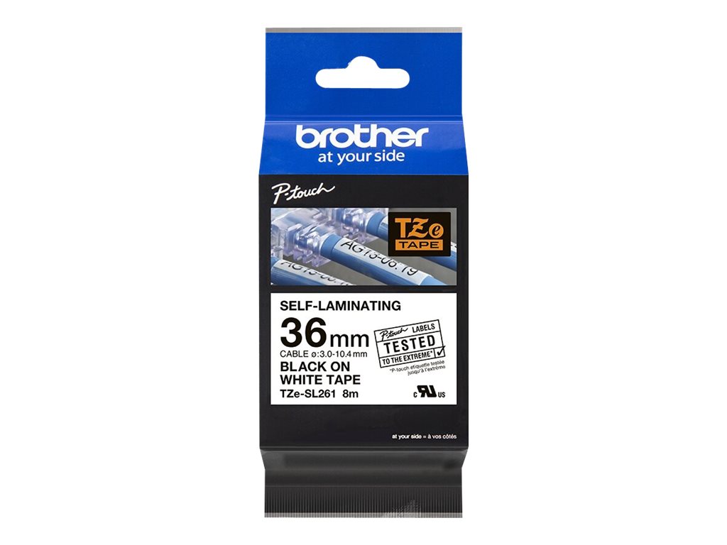 Fita Brother TZe-SL261 Laminada 36mm Preto em Branco - Imagem 1