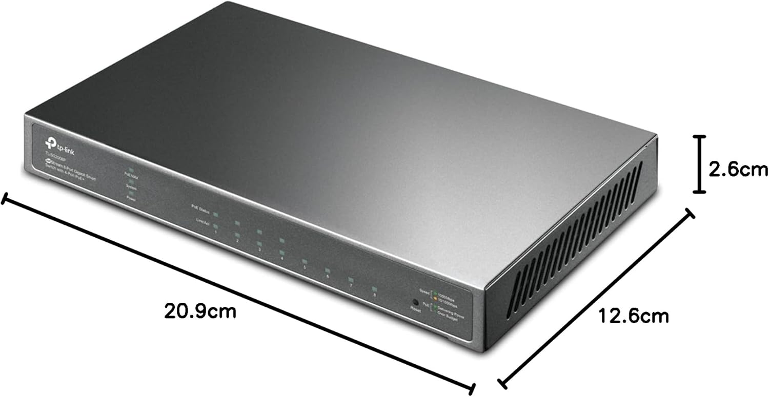 Switch TP-Link JetStream TL-SG2008P Smart 8 Portas PoE+ 62W - Imagem 8
