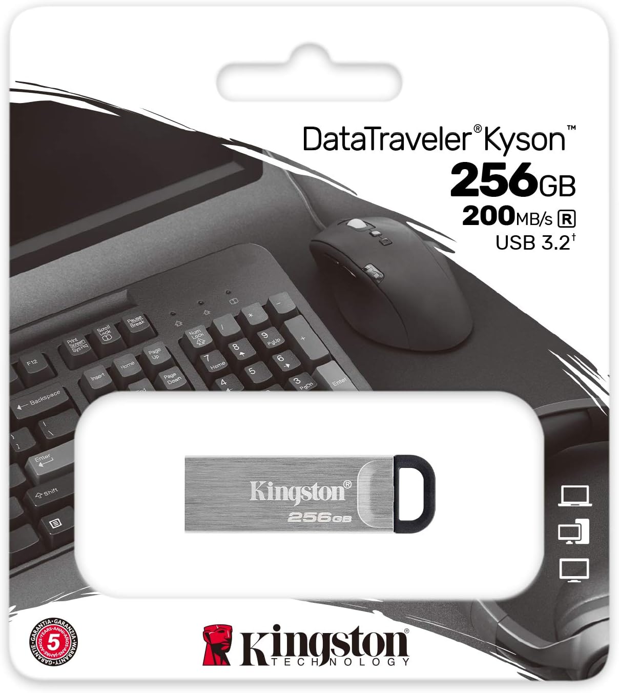 Pen Drive Kingston DataTraveler Kyson 256 GB USB 3.2 - Imagem 5