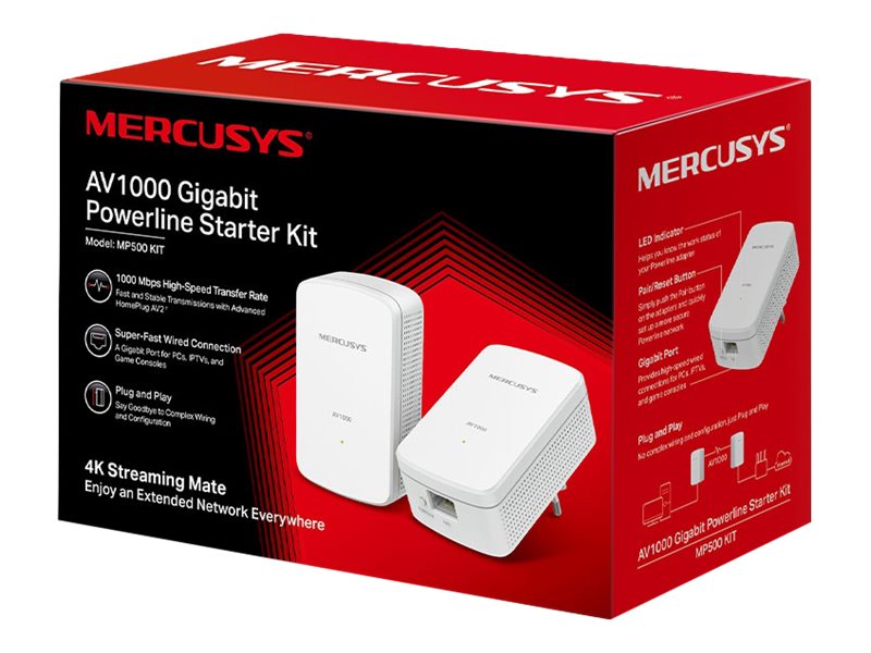 Kit Powerline Mercusys MP500 1000 Mbps Duplo