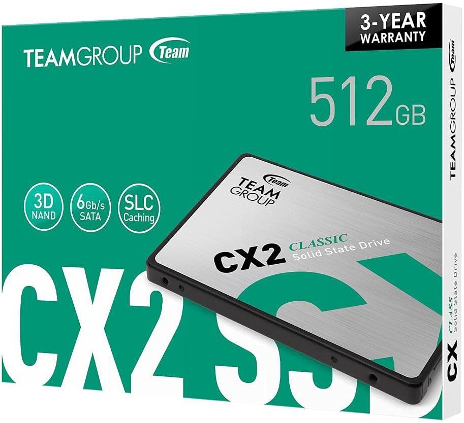 SSD TEAM GROUP CX2 512GB Interna 2.5" SATA 6Gb/s Verde - Imagem 3