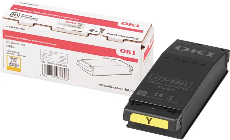 Toner OKI Amarelo Original para C650DN C600 Series 6000 Páginas - Imagem 1