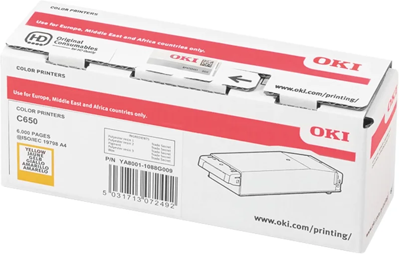 Toner OKI Amarelo Original para C650DN C600 Series 6000 Páginas - Imagem 3