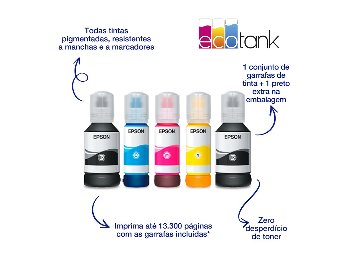 Impressora Multifunções Epson EcoTank ET-5150 A4 Jato Tinta Wi-Fi