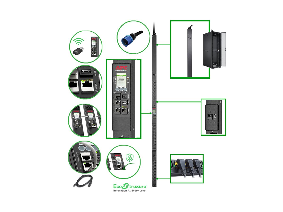PDU para Rack APC Switched APDU9953 0U 24 Saídas 32A Preto - Imagem 3