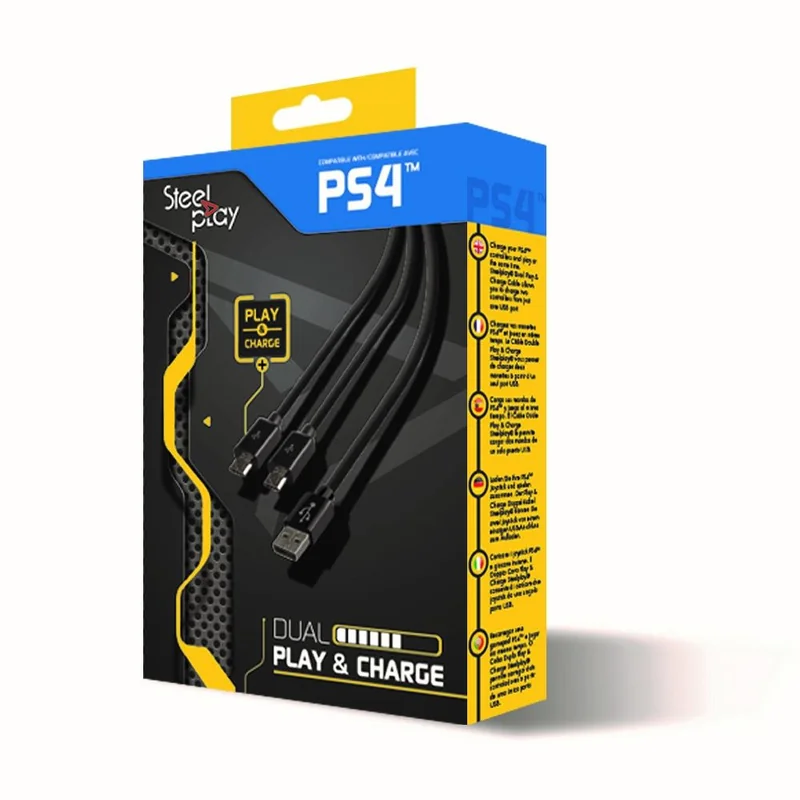 Cabo de Carregamento e Dados Lexip X Steelplay Dual Play & Charge 3m Preto PS4 - Imagem 2