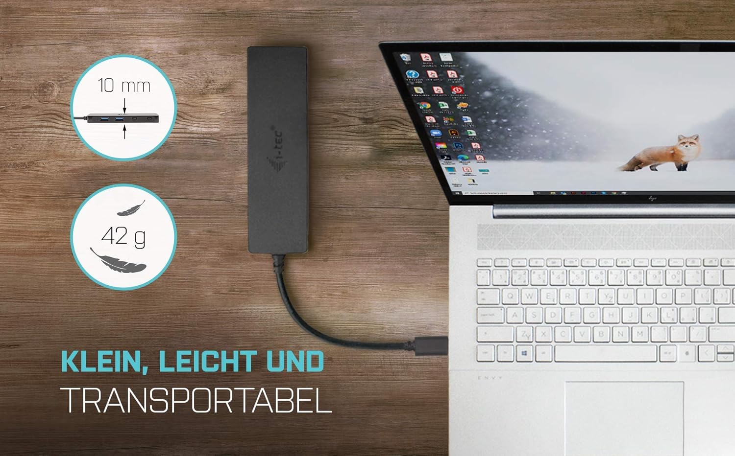 Concentrador USB i-Tec 4 Portas (2x USB, 2x USB-C) Secretária - Imagem 2