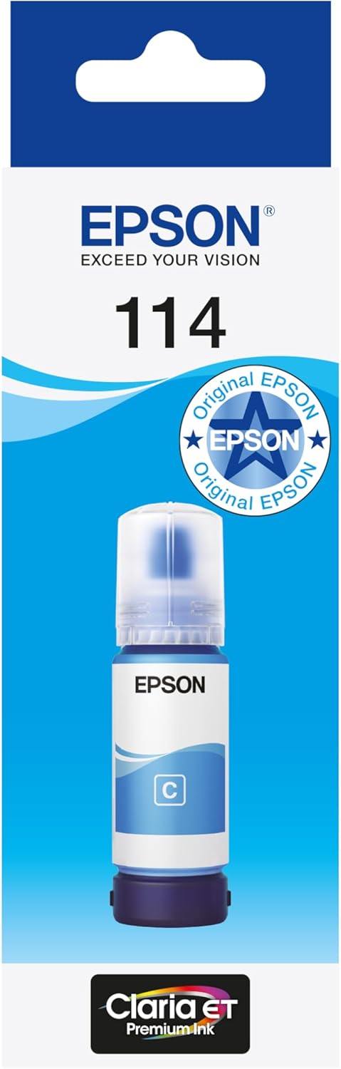 Garrafa de Tinta Epson 114 Cyan 70 ml Original