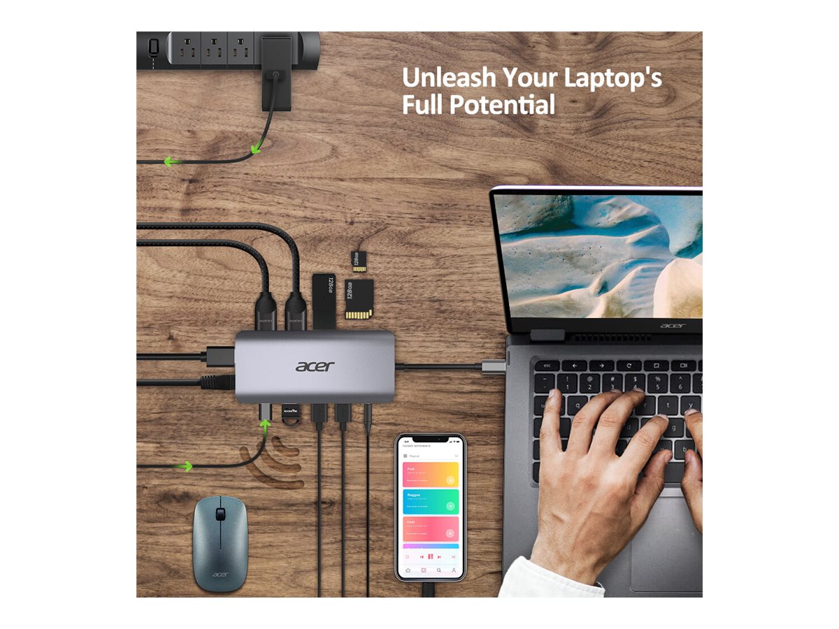 Adaptador USB-C Acer 12-em-1 HDMI e Rede - Imagem 13