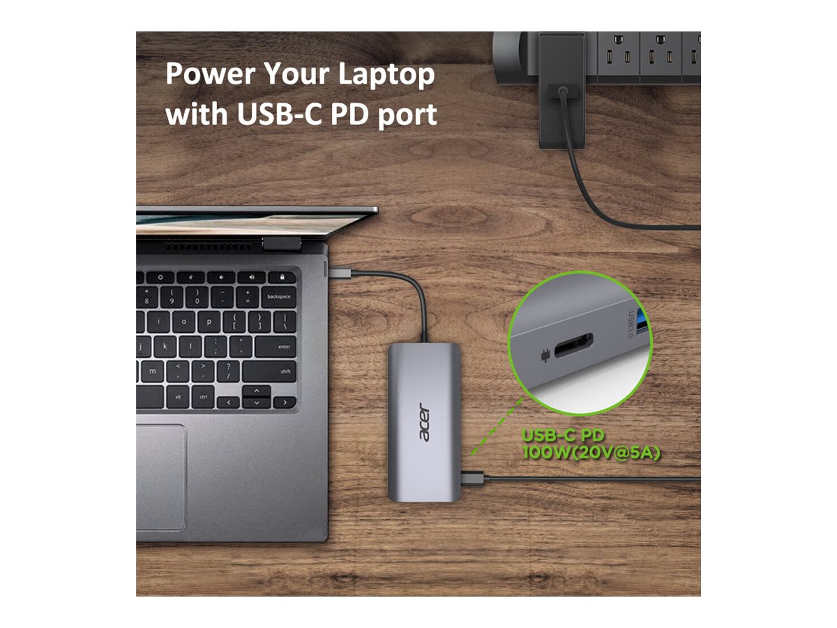 Adaptador USB-C Acer 12-em-1 HDMI e Rede - Imagem 12