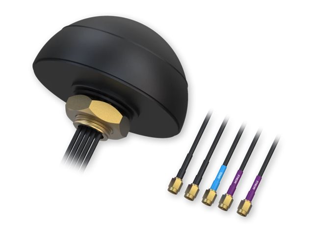 Teltonika - Antena - navegação, Wi-Fi, celular - 3 dBi (para 698 - 960 MHz), 3 dBi (para 1710 - 2690 MHz), 2 dBi (para 2400 - 2.483,5 MHz), 2 dBi (para 4900 - 5825 MHz) - montável em telhado - para Teltonika RUT200, RUT956 - Imagem 1