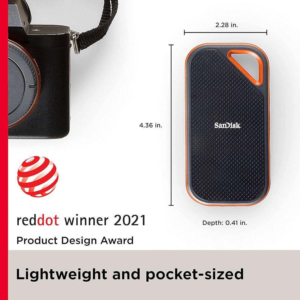 SANDISK Extreme PRO 4TB Portable SSD Read/Write Speeds up to 2000MB/s USB 3.2 Gen 2x2 Forged Aluminum Enclosure 2-meter drop protect - Imagem 3