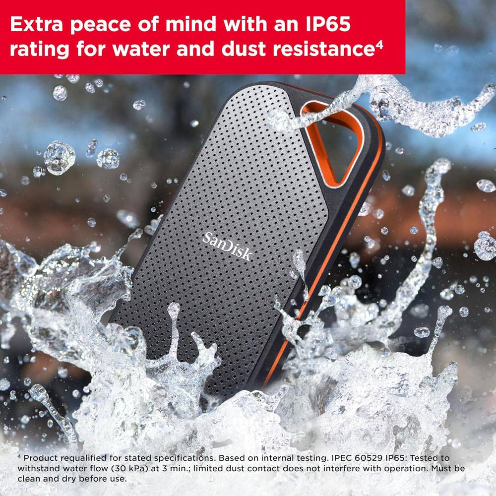SANDISK Extreme PRO 4TB Portable SSD Read/Write Speeds up to 2000MB/s USB 3.2 Gen 2x2 Forged Aluminum Enclosure 2-meter drop protect - Imagem 8