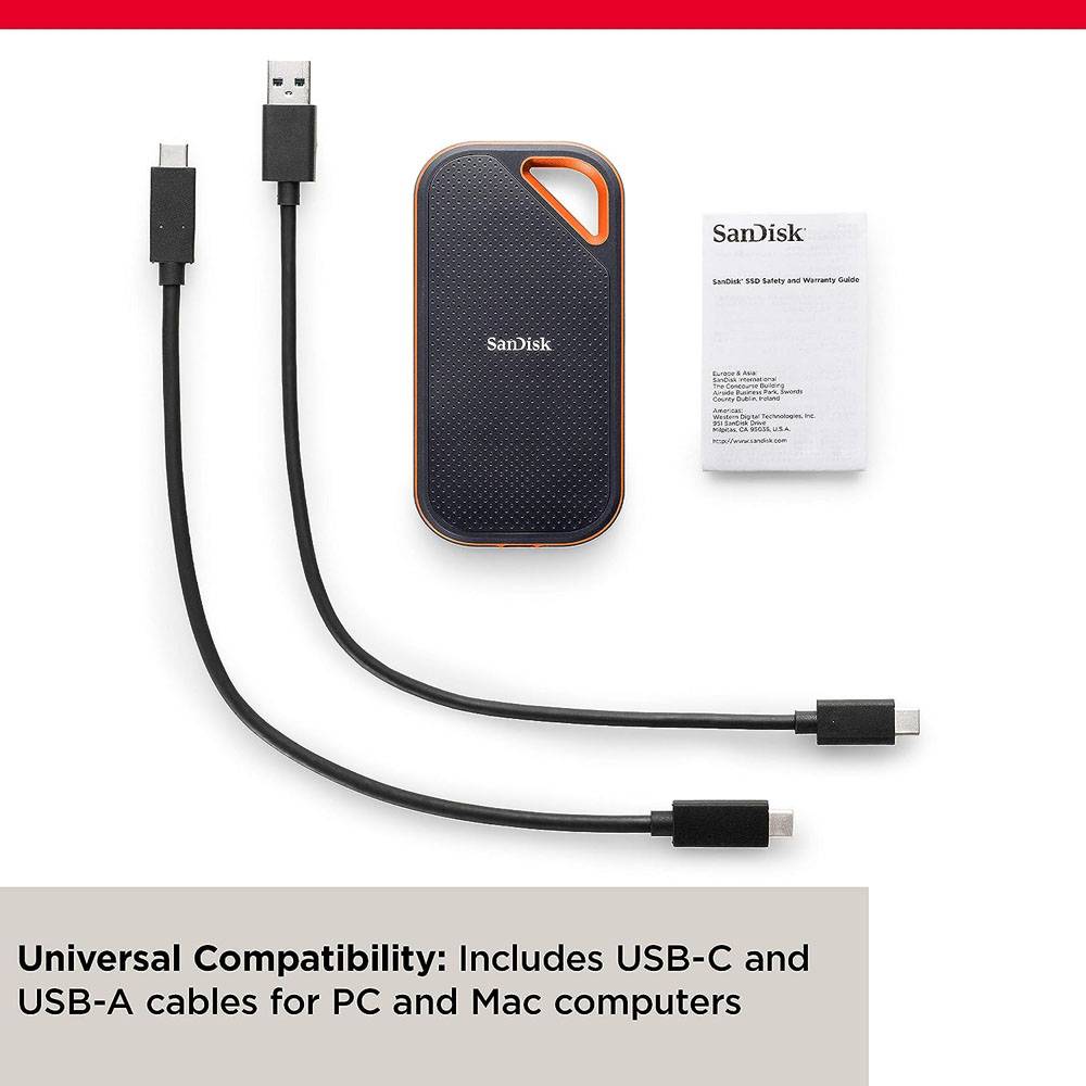 SANDISK Extreme PRO 4TB Portable SSD Read/Write Speeds up to 2000MB/s USB 3.2 Gen 2x2 Forged Aluminum Enclosure 2-meter drop protect - Imagem 5