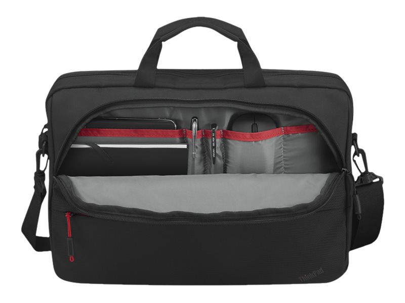 Estojo para Portátil LENOVO ThinkPad Essential Topload (Eco) 16" Preto com Tons Vermelhos Almofadado 2 Bolsos Alça Ombro Removível