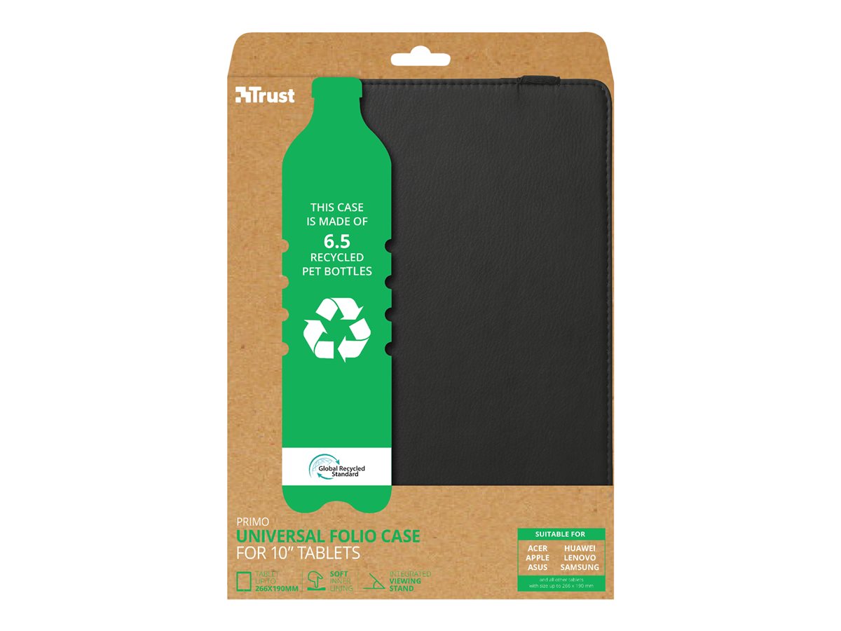 Capa Flip Tablet Trust Primo 10" Preto Reciclado - Imagem 4