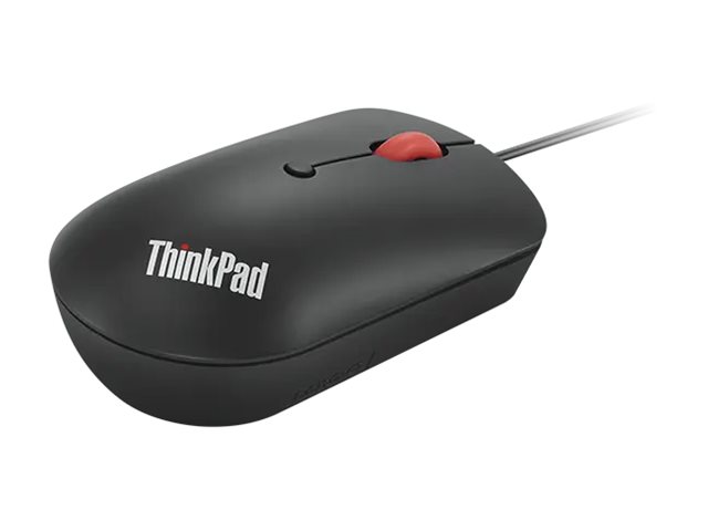 Rato LENOVO ThinkPad Compact Ambidestro Sensor Ótico Azul 4 Botões Roda 4 Canais Comutação DPI Imediata Cabo USB/USB-C Preto Lustroso
