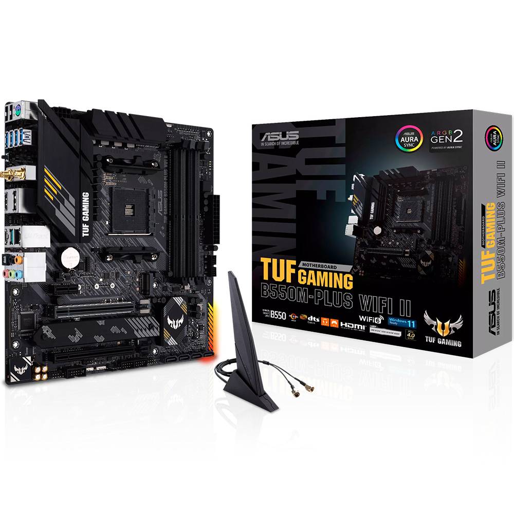 Motherboard ASUS TUF GAMING B550M-PLUS WIFI II Micro ATX Socket AM4 AMD B550 Wi-Fi 6 Bluetooth 2.5Gb LAN