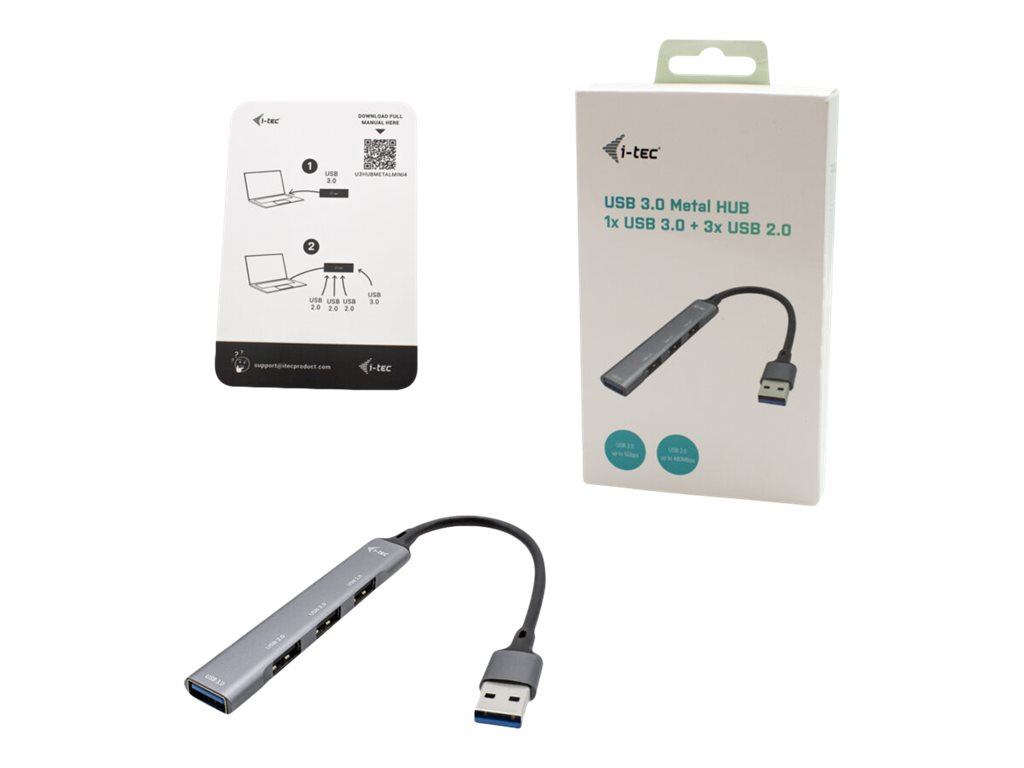 Hub USB i-Tec USB 3.0 Metal 4 Portas - Imagem 1