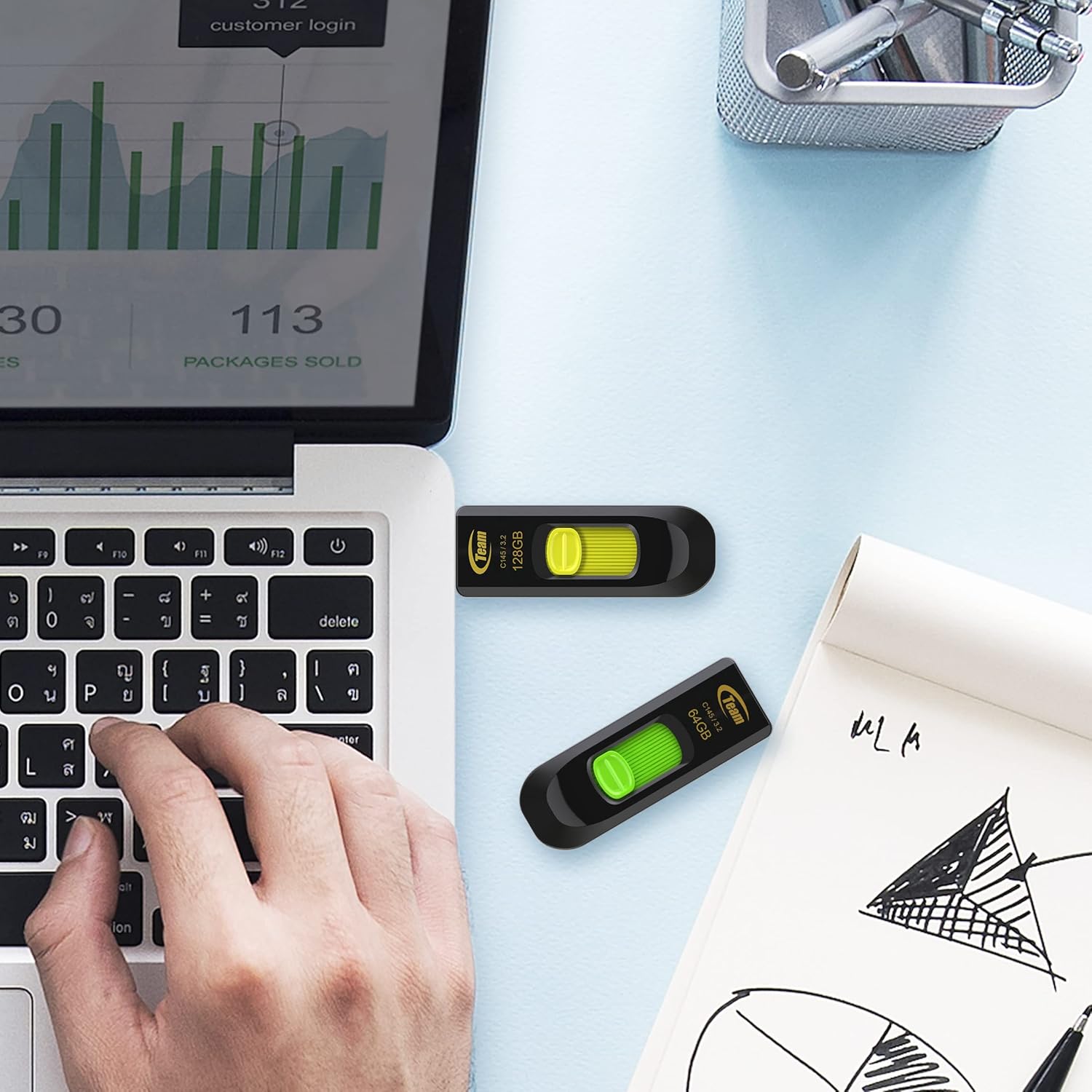 Pen Drive TEAMGROUP C145 64GB USB 3.0 Verde - Imagem 2