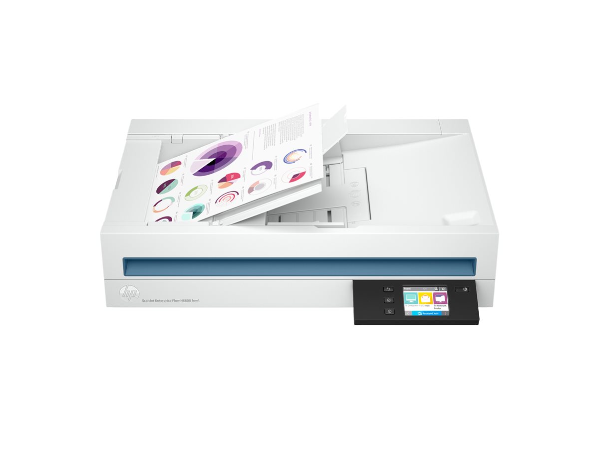 Scanner de Documentos HP ScanJet Enterprise Flow N6600 fnw1 Duplex ADF 100f A4/Legal 50 ppm 600 ppp 8000 Varreduras/Dia USB 3.0 Gigabit LAN Wi-Fi - Imagem 4