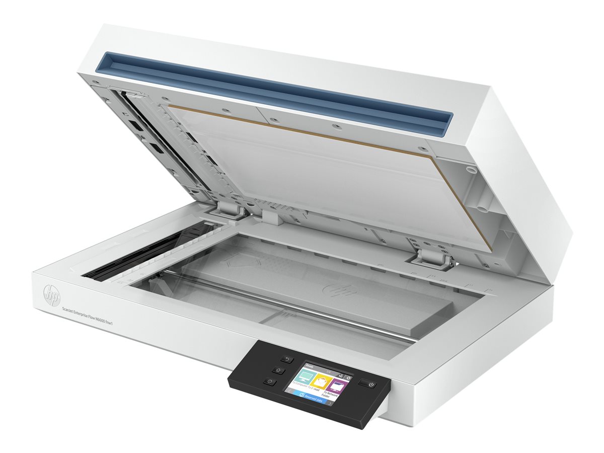 Scanner de Documentos HP ScanJet Enterprise Flow N6600 fnw1 Duplex ADF 100f A4/Legal 50 ppm 600 ppp 8000 Varreduras/Dia USB 3.0 Gigabit LAN Wi-Fi - Imagem 1