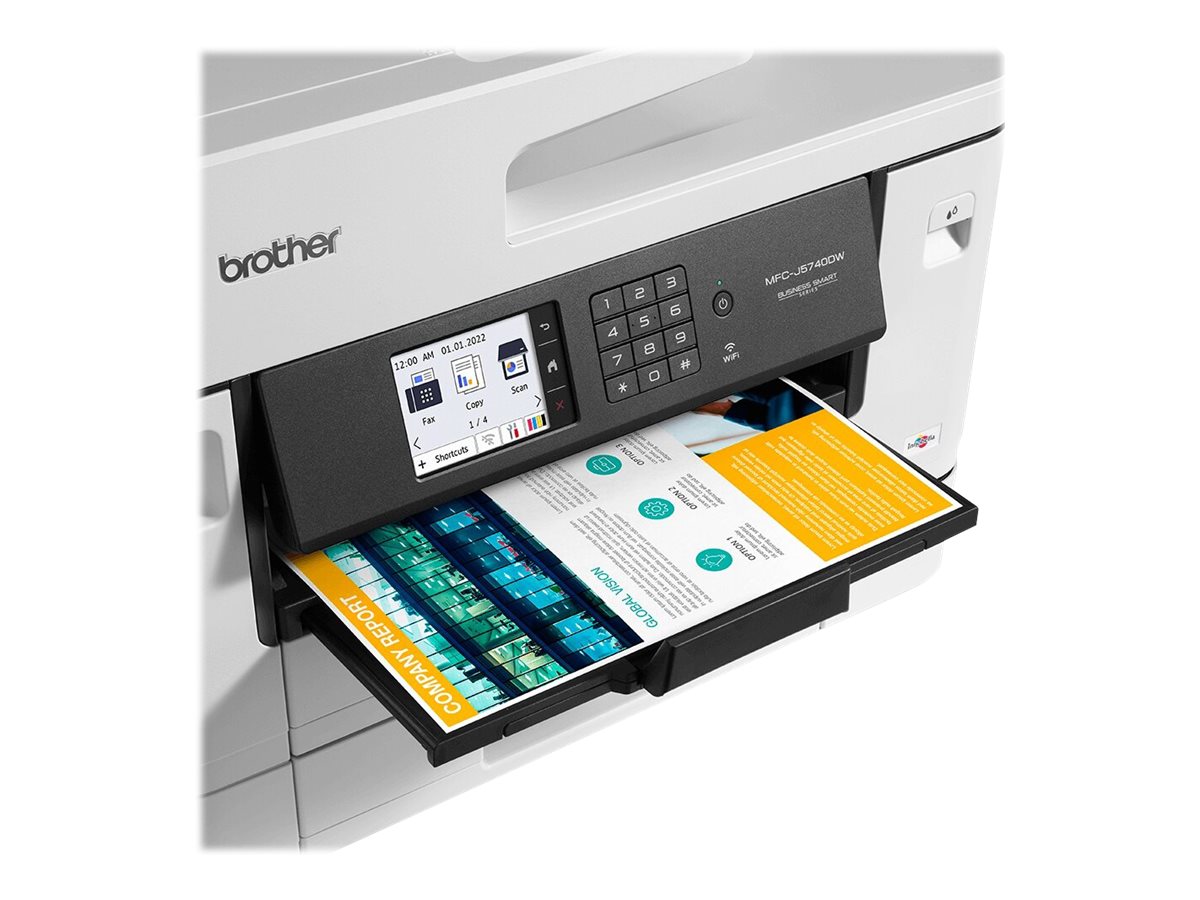 Brother MFC-J5740DW - Impressora multi-funções - a cores - jacto de tinta - A3 (media) - até 25 ppm (cópia) - até 28 ppm (impressão) - 600 folhas - 33.6 Kbps - USB 2.0, LAN, Wi-Fi(n), host USB - Imagem 3