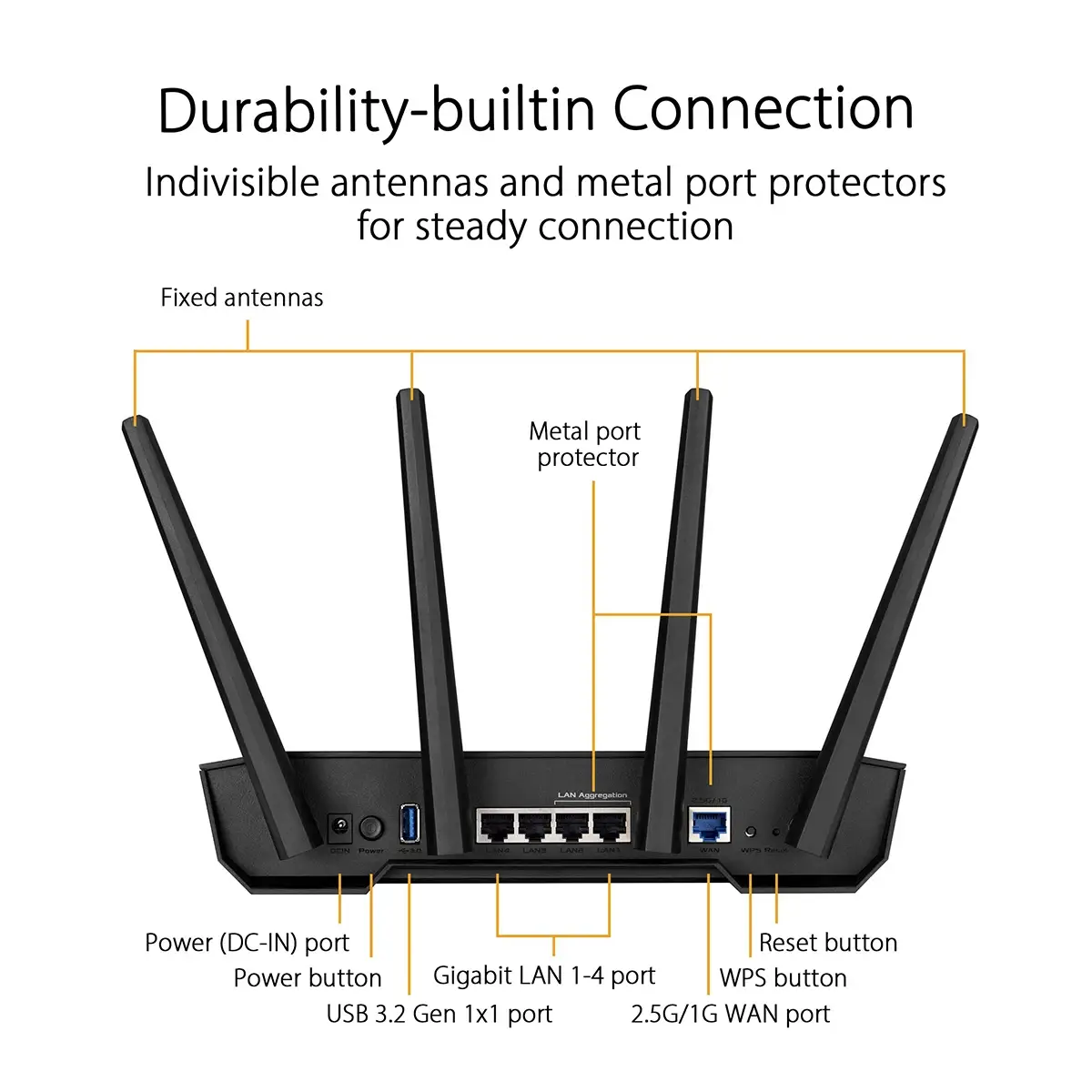 ASUS TUF Gaming AX3000 V2 Dual Band WiFi 6 Router WiFi 6 802.11ax 2.5Gbps port Mobile Game Mode Lifetime Free Internet Security - Imagem 5