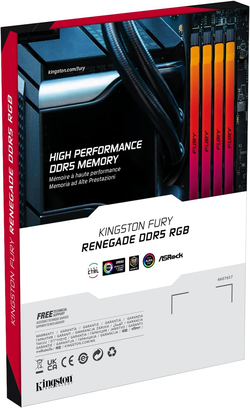 KINGSTON 16GB 6400MT/s DDR5 CL32 DIMM FURY Renegade RGB - Imagem 6