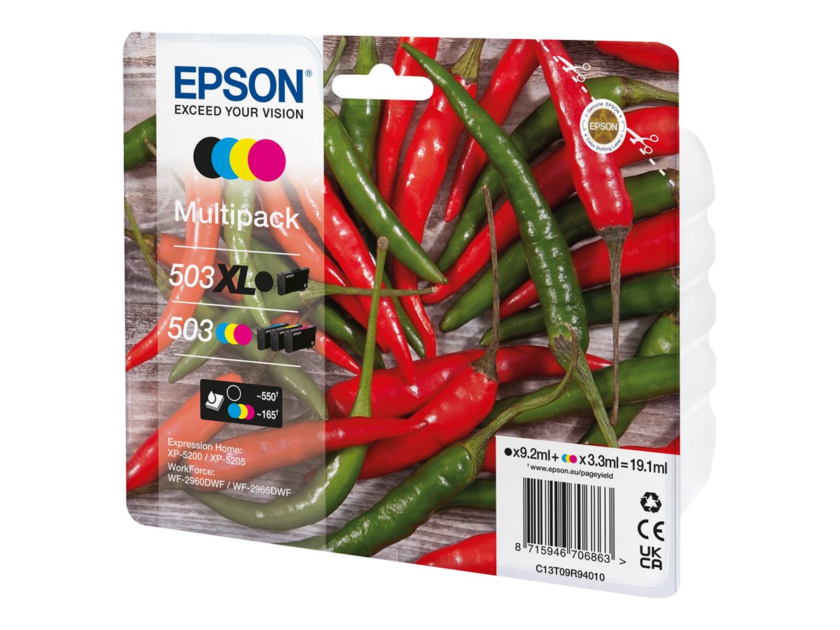 Tinteiros Epson 503 Multipack 4 Cores Preto XL Original - Imagem 2