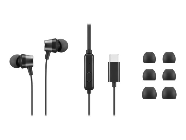 Auscultadores LENOVO Go Intra-aurais com Microfone Preto - Imagem 1