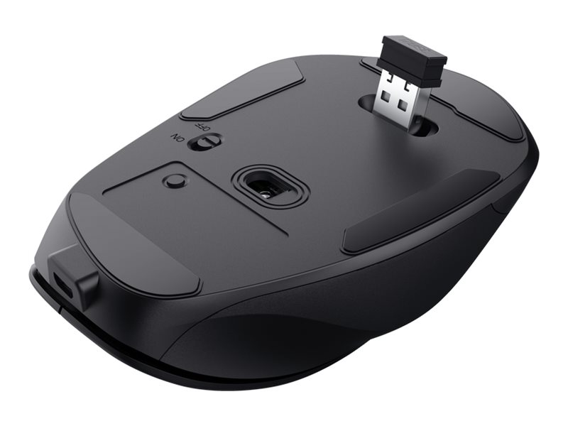 Rato Trust Fyda Comfort Ergonómico Sem Fios 6 Botões Preto - Imagem 4