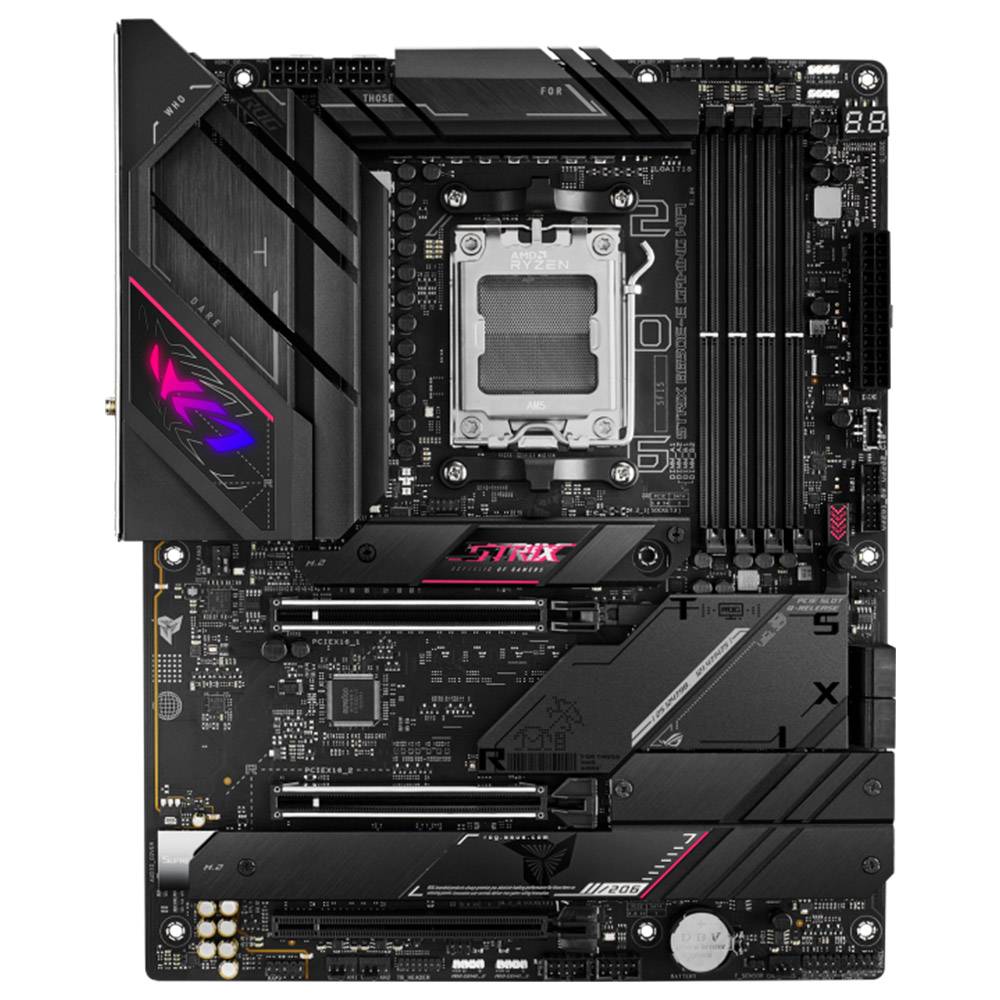 ASUS ROG Strix B650E-E Gaming WiFi - Placa-mãe - ATX - Socket AM5 - AMD B650 Chipset - USB-C 3.2 Gen 2x2, USB-C 3.2 Gen2, USB 3.2 Gen 2, USB 3.2 Gen 1 - 2.5 Gigabit LAN, Wi-Fi 6, Bluetooth - gráfico integrado (necessário CPU) - HD Audio (8-canais) - Imagem 2
