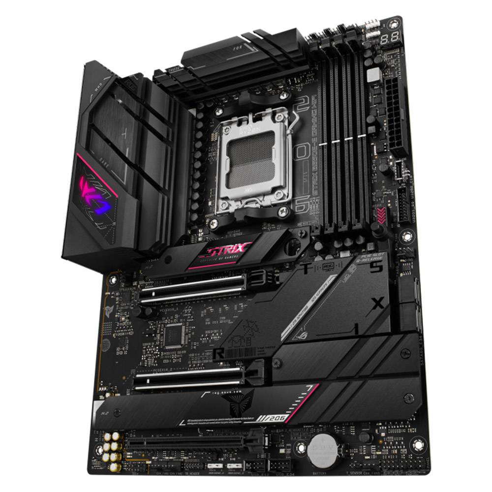 ASUS ROG Strix B650E-E Gaming WiFi - Placa-mãe - ATX - Socket AM5 - AMD B650 Chipset - USB-C 3.2 Gen 2x2, USB-C 3.2 Gen2, USB 3.2 Gen 2, USB 3.2 Gen 1 - 2.5 Gigabit LAN, Wi-Fi 6, Bluetooth - gráfico integrado (necessário CPU) - HD Audio (8-canais) - Imagem 4