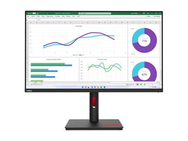 Monitor Lenovo ThinkVision T32h-30 31.5" WQHD IPS Preto - Imagem 7