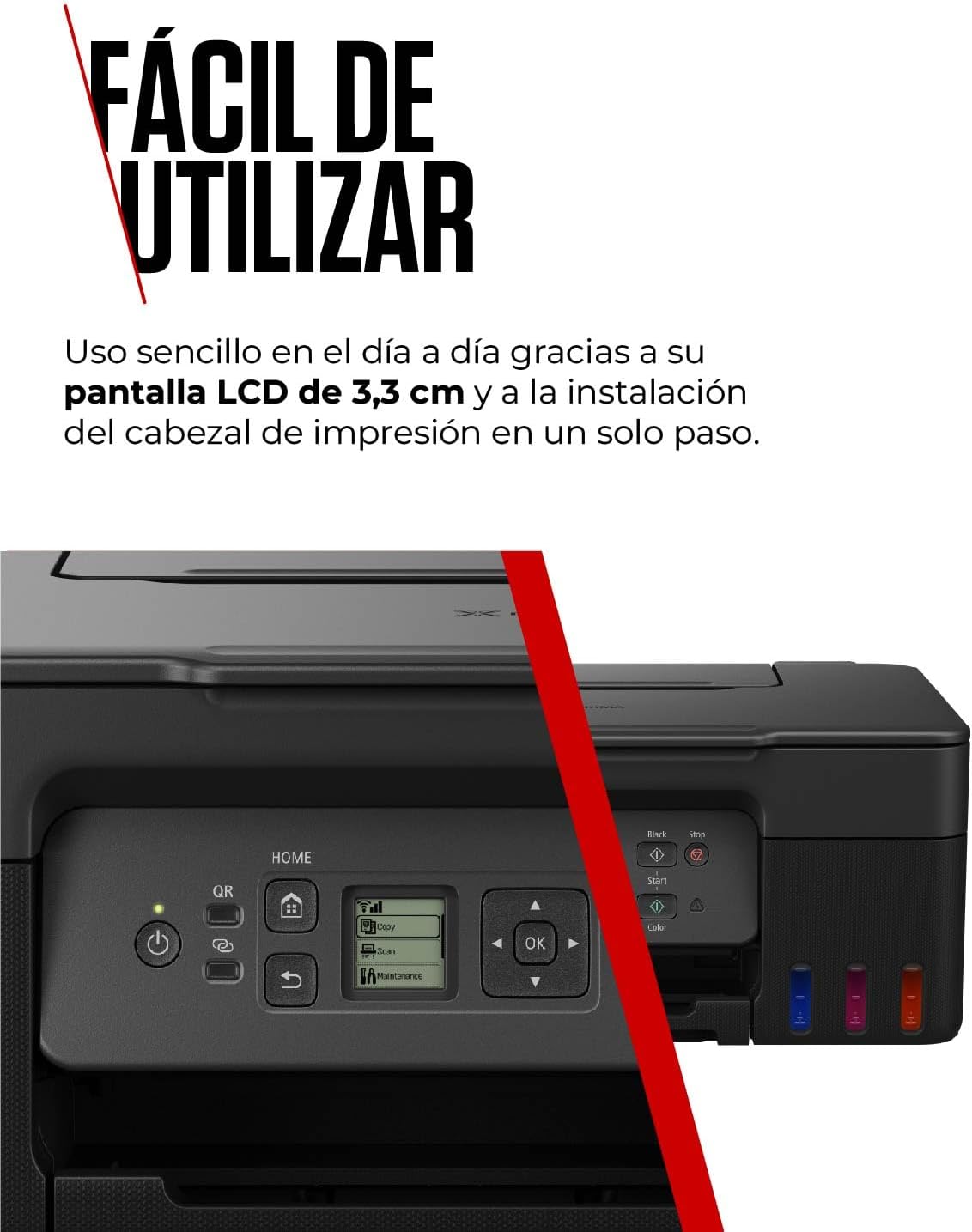 Canon PIXMA G3570 - Impressora multi-funções - a cores - jacto de tinta - recarregável - Legal (216 x 356 mm) (original) - A4/Legal (media) - até 11 ipm (impressão) - 100 folhas - USB 2.0, Wi-Fi(ac) - preto - Imagem 5