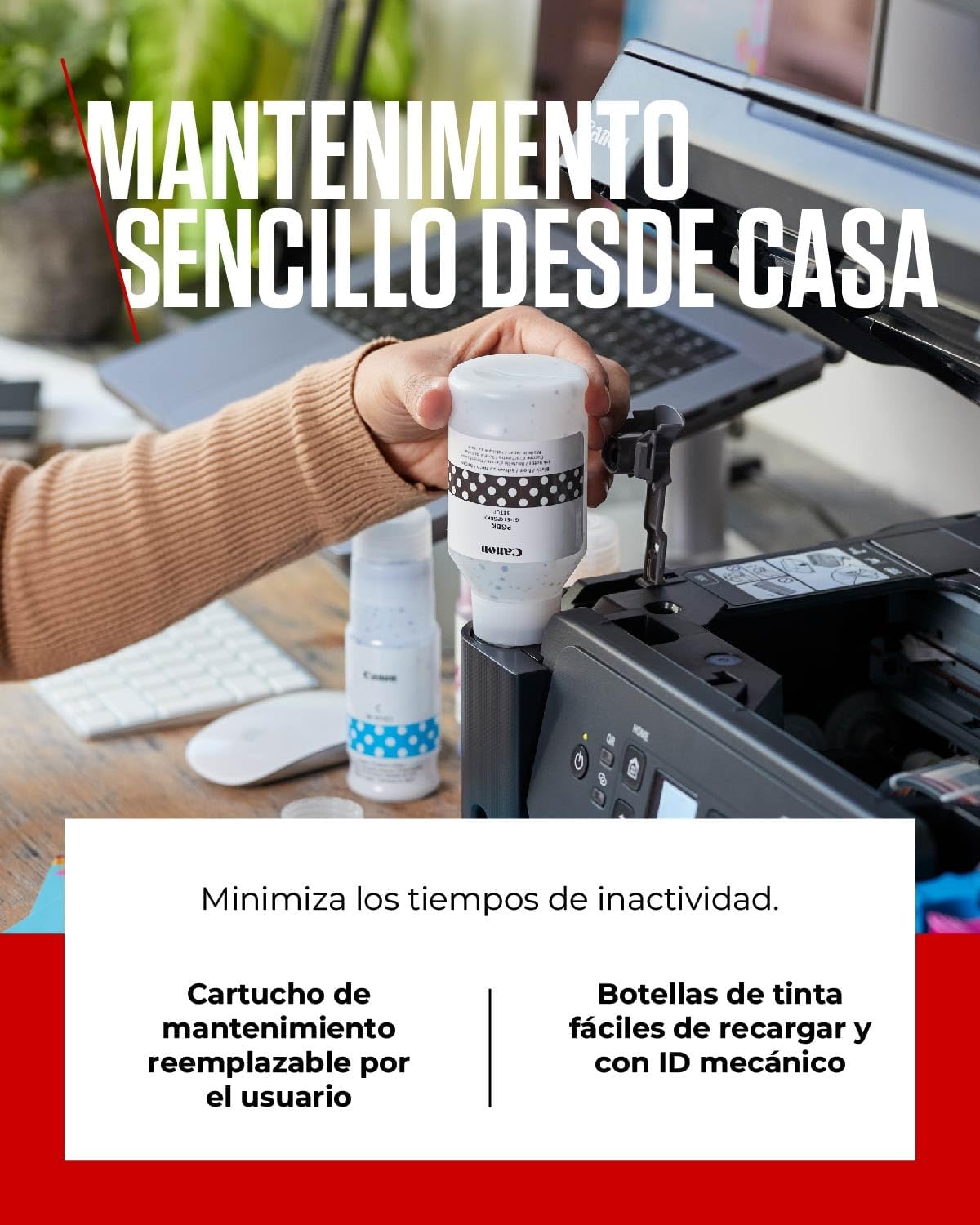 Canon PIXMA G3570 - Impressora multi-funções - a cores - jacto de tinta - recarregável - Legal (216 x 356 mm) (original) - A4/Legal (media) - até 11 ipm (impressão) - 100 folhas - USB 2.0, Wi-Fi(ac) - preto - Imagem 4
