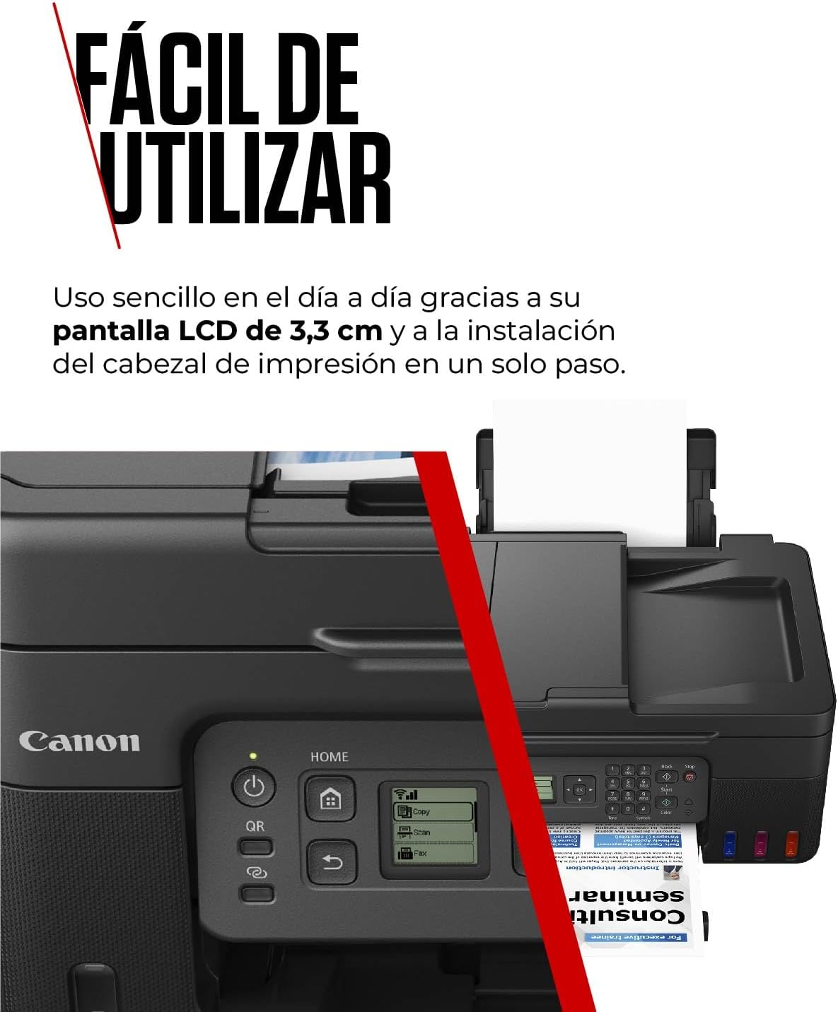 Canon PIXMA G4570 MegaTank - Impressora multi-funções - a cores - jacto de tinta - recarregável - A4 (210 x 297 mm), Legal (216 x 356 mm) (original) - A4/Legal (media) - até 11 ipm (impressão) - 100 folhas - 33.6 Kbps - Wi-Fi(ac), USB 2.0 - Imagem 5