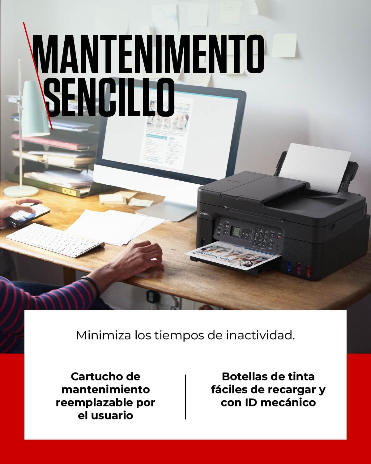 Canon PIXMA G4570 MegaTank - Impressora multi-funções - a cores - jacto de tinta - recarregável - A4 (210 x 297 mm), Legal (216 x 356 mm) (original) - A4/Legal (media) - até 11 ipm (impressão) - 100 folhas - 33.6 Kbps - Wi-Fi(ac), USB 2.0 - Imagem 4