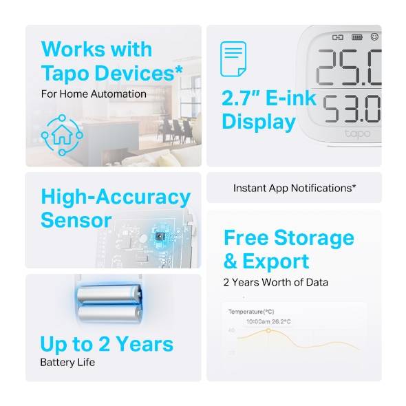 Sensor de Temperatura e Humidade Tapo T315 Inteligente Sem Fios - Imagem 4