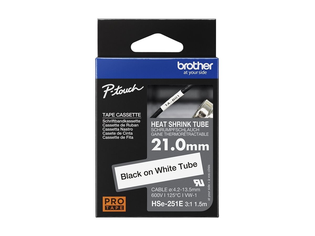 Cassete Fita Termoretrátil Brother HSe-251E Preto Branco - Imagem 2