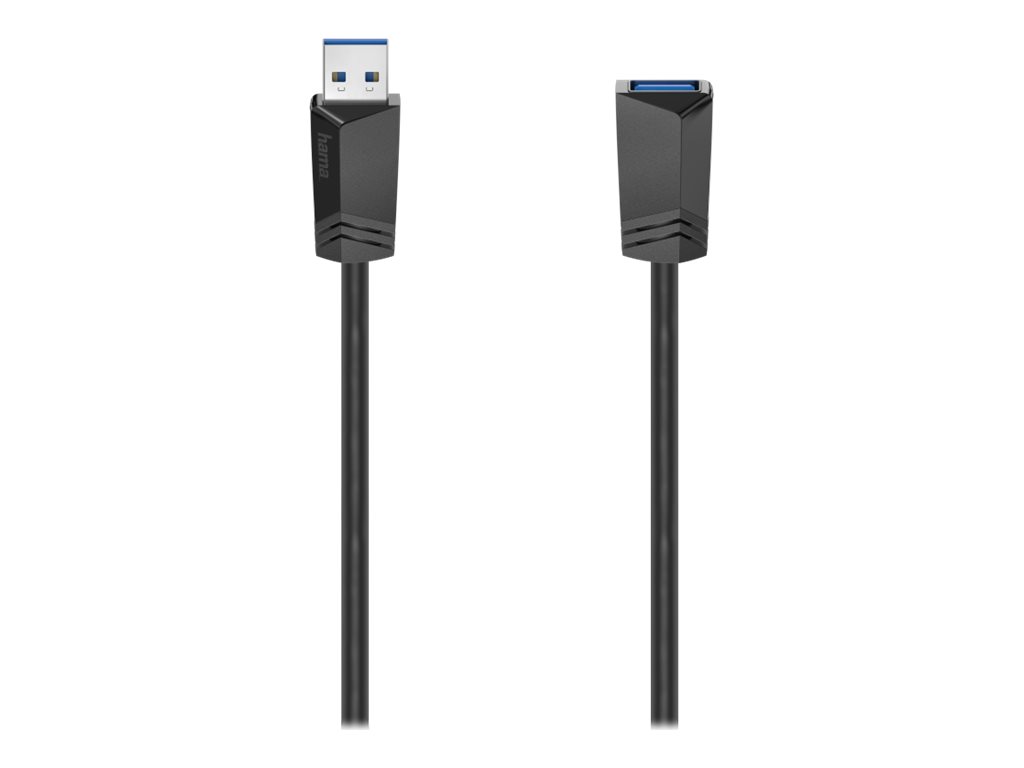 Cabo de Extensão USB 3.0 Hama Essential Line 1.5m Preto