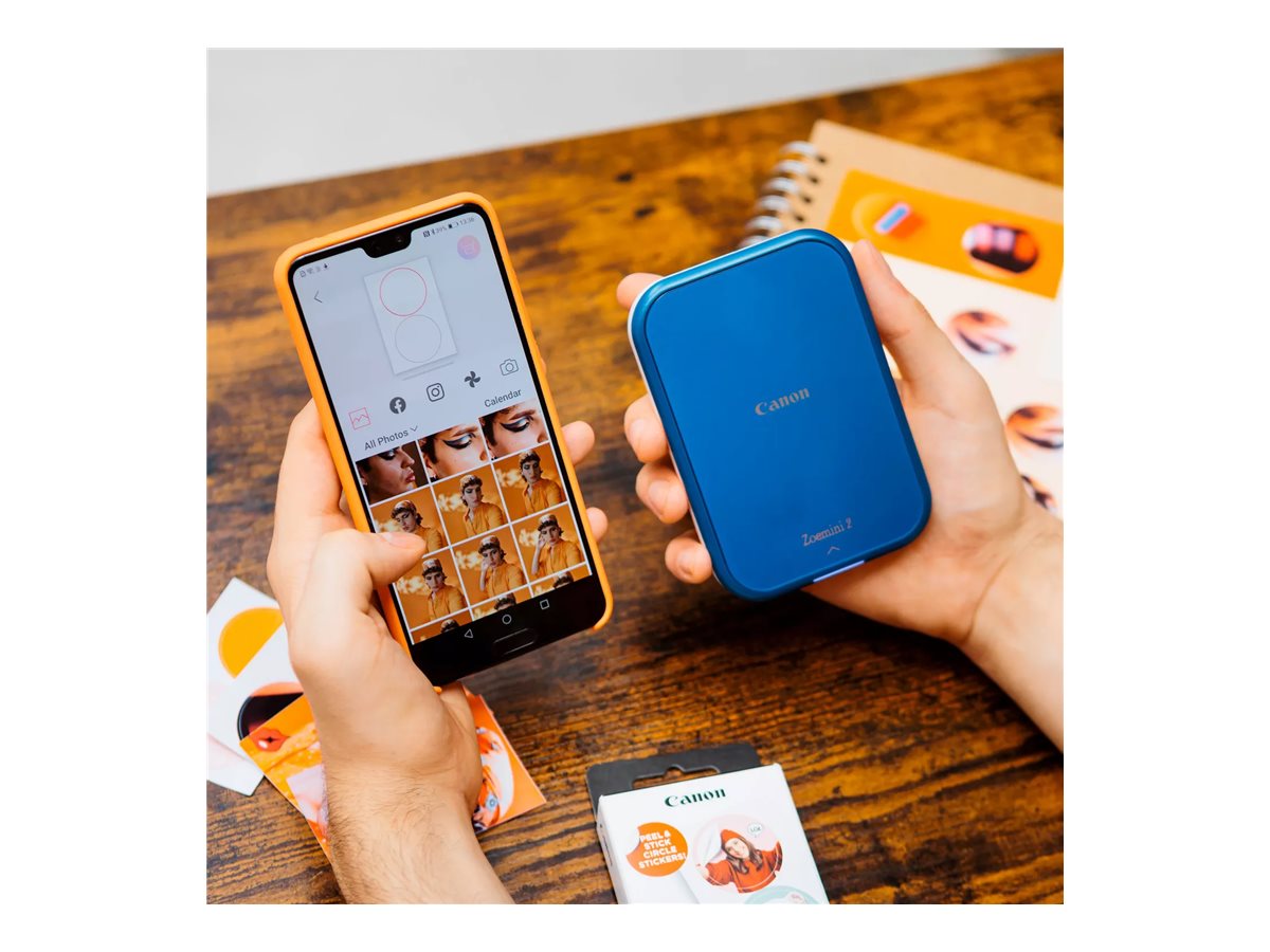 Mini Impressora Canon Zoemini 2 Azul Marinho/Branco Bluetooth - Imagem 5