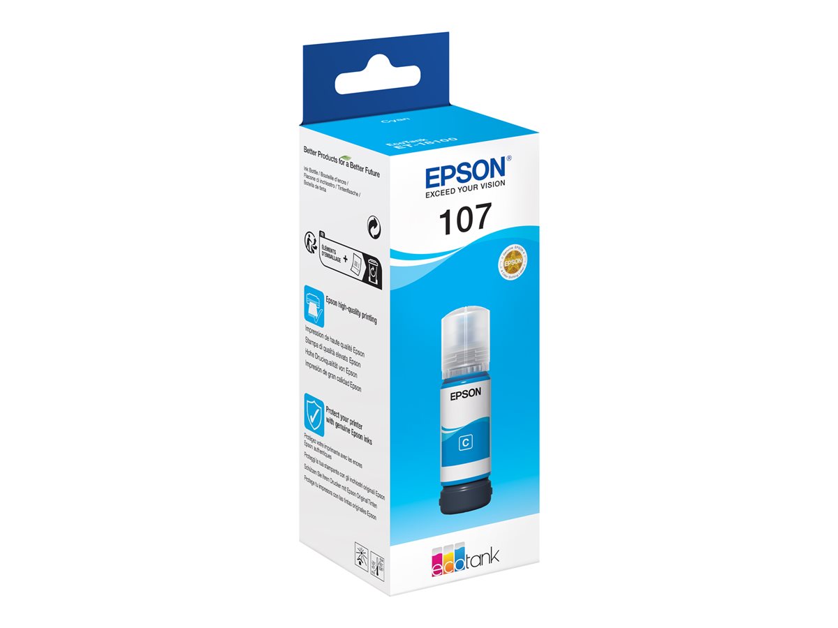 Tinta Epson 107 EcoTank Cyan Original 70ml - Imagem 2