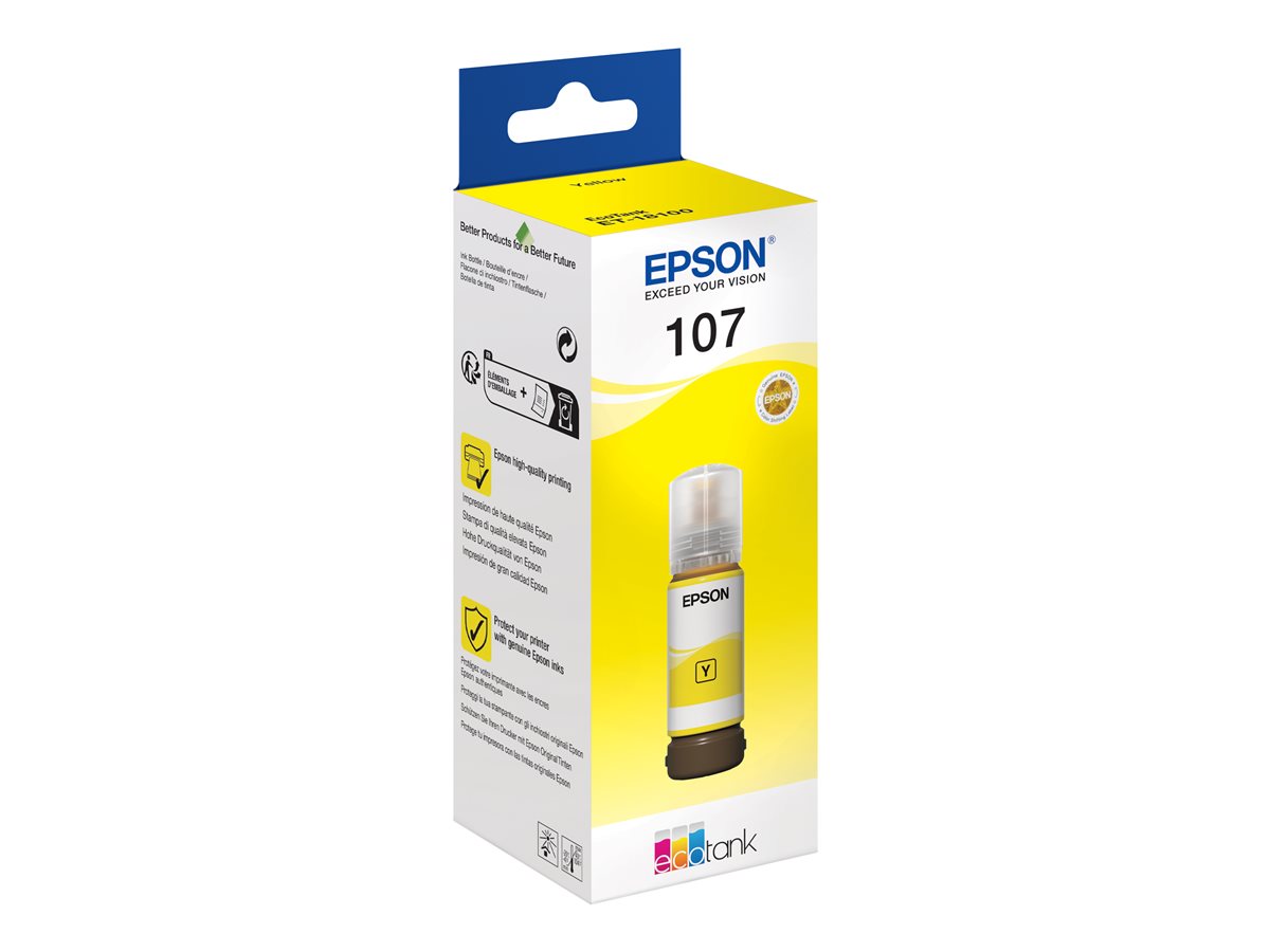 Tinta Epson EcoTank 107 Amarelo 70 ml Original - Imagem 2